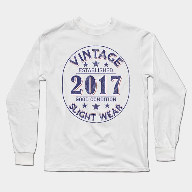 Vintage Established 2017 Long Sleeve T-Shirt by Stacy Peters Art